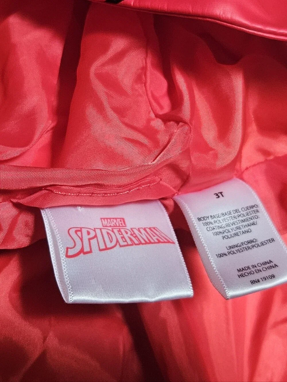 Kids Spiderman Rain Jacket 3T